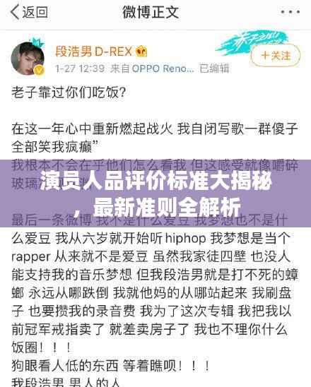 演员人品评价标准大揭秘,最新准则全解析